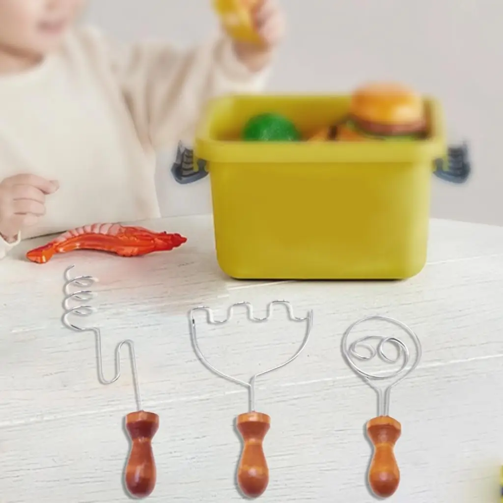 3x casa de bonecas cozimento batendo ferramentas de mistura 1:12 suprimentos batedor em miniatura