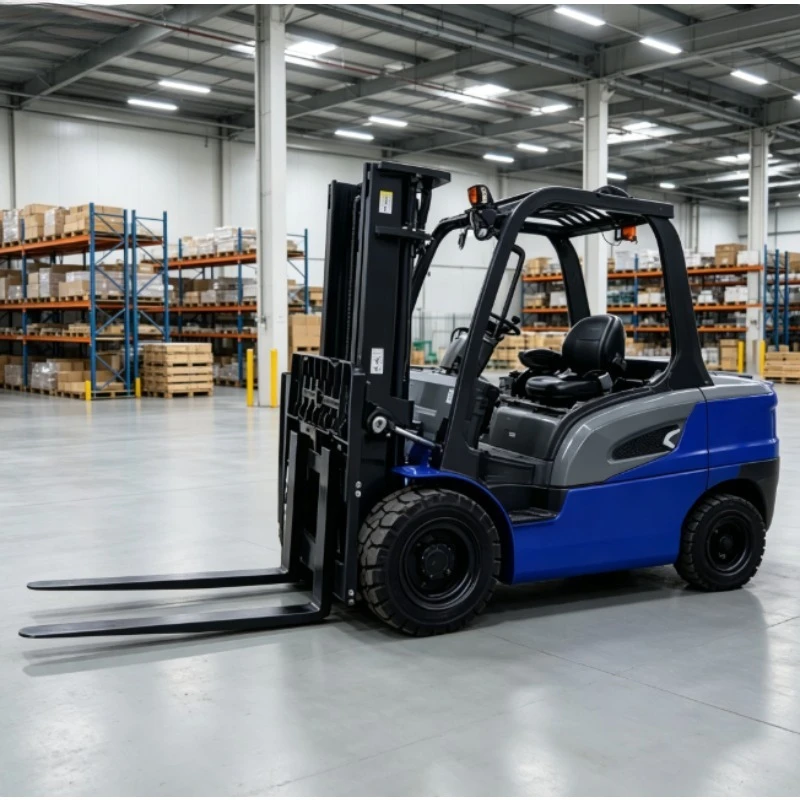 1/2/3-ton Narrow Aisle 4 Wheel Electric Forklift Compact Indoor Stable Secure Storage Material Handling Truck