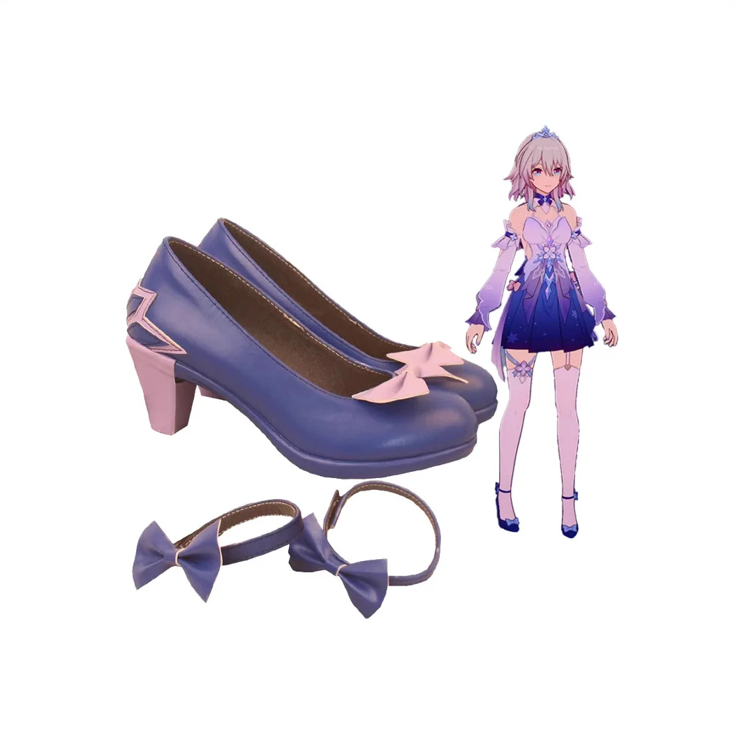 Honkai Star Rail 7 de marzo zapatos de Cosplay botas a media pantorrilla mascarada de Halloween carnaval actuación accesorios de disfraz de fiesta para mujeres