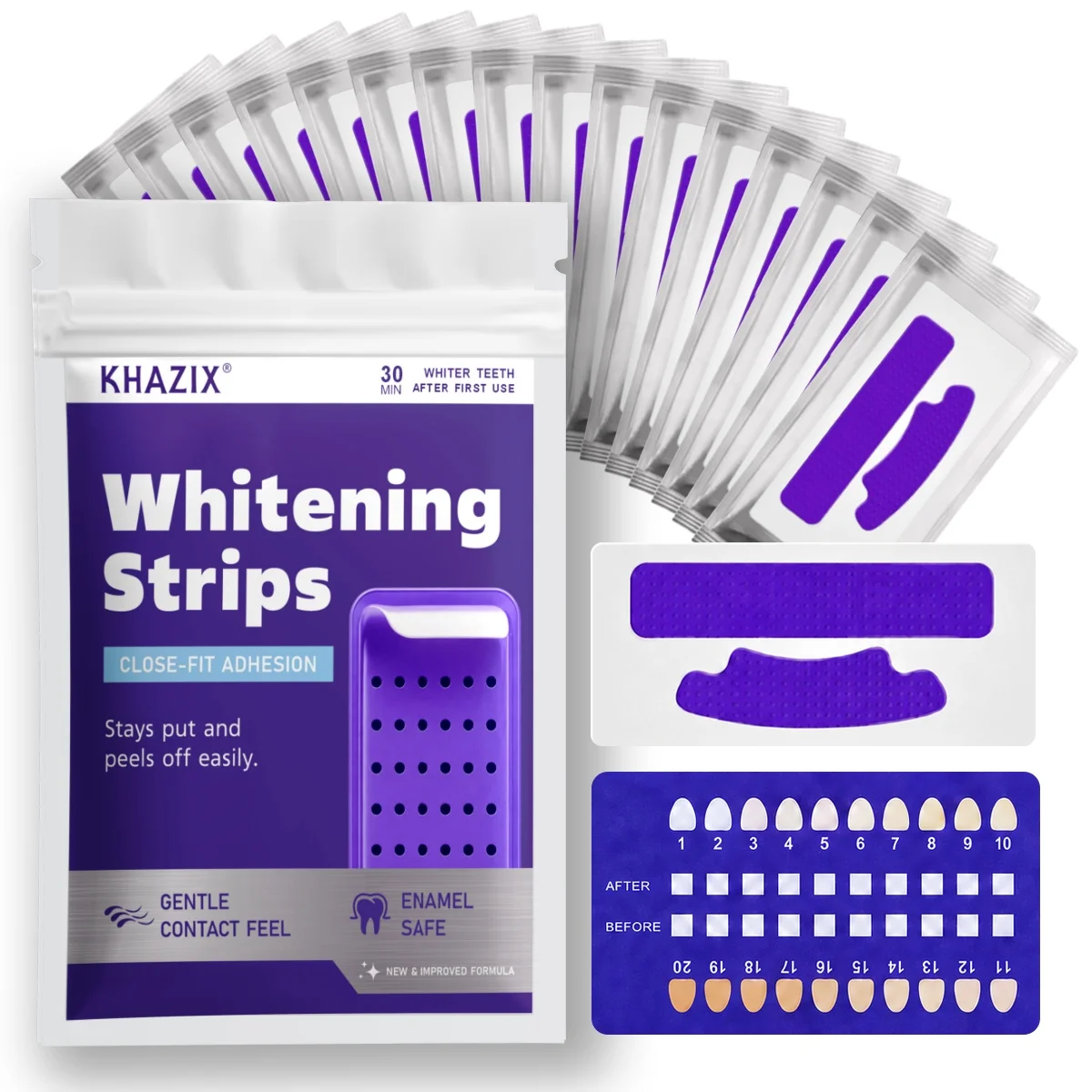 7 bandes blanchissantes pour les dents pour un sourire plus éclatant, bandes dentaires flexibles faciles à appliquer pour des soins cosmétiques quotidiens