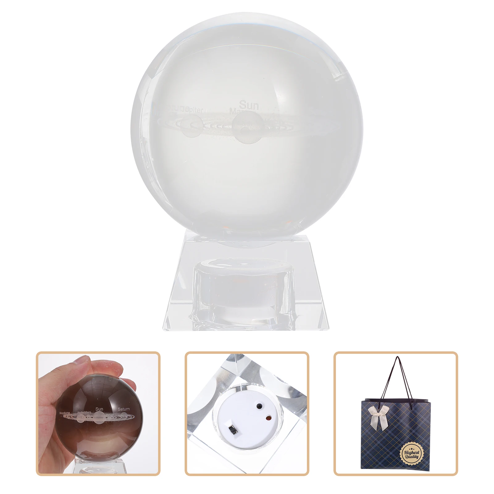

1 set Creative Inner Carved Crystal Ball Decor Engraved Sphere Compact Home Ornament Art Craft Birthday Gift Desktop Decoration