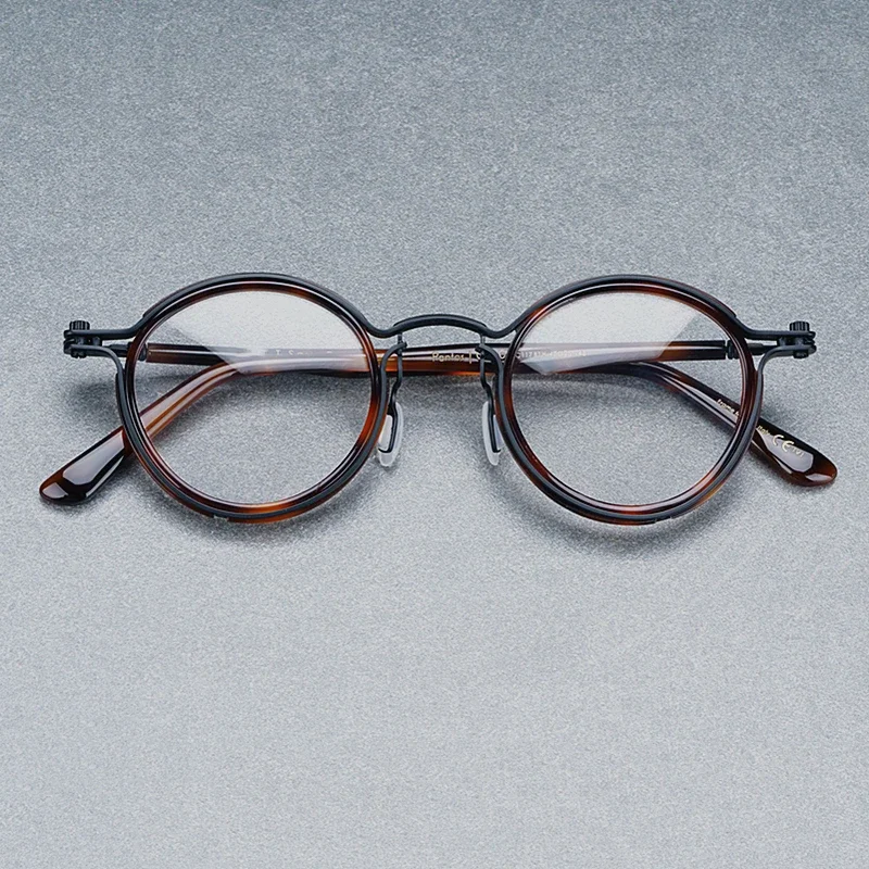 2023 Vintage Fashion Retro Round Alloy Acetate TAVA-T Frame SC017 Myopia Optical Eyeglasses Engraved Logo AAA+ Original Quality