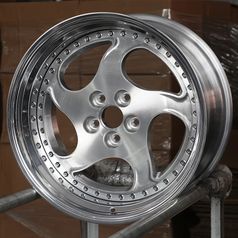 Piatto profondo 5x114.3 Ruote concave in lega di alluminio forgiato Doppio pezzo Spazzolato Finitura oro lucido Fuoristrada 30mm 20mm 4 Pezzi