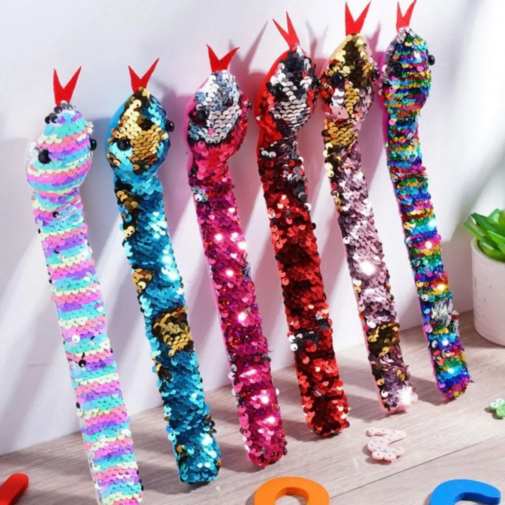 Colorful Snake Sequin Wristband Reversible Clap Circle Toys Piniata Fillers Baby Shower Toy Children Birthday Party Favors Toys