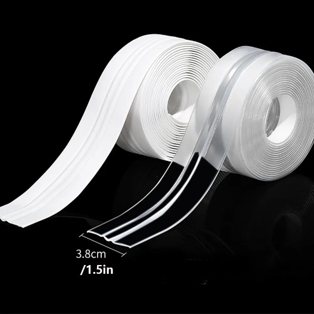 Adhesivo autoadhesivo para fregadero de cocina, pegatina impermeable, antimoho, tira de sellado para baño, impresión transparente gruesa