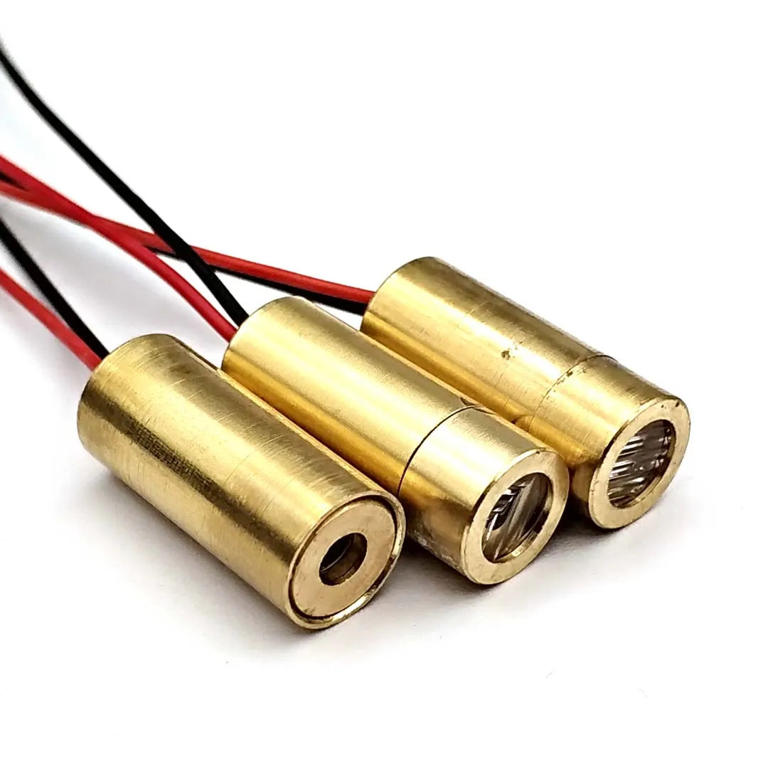 650nm หัวเลเซอร์ไดโอดแบบครอส9มม. 3V 50mW หัวเลเซอร์ไดโอดสีแดงหัวทองแดง5mW