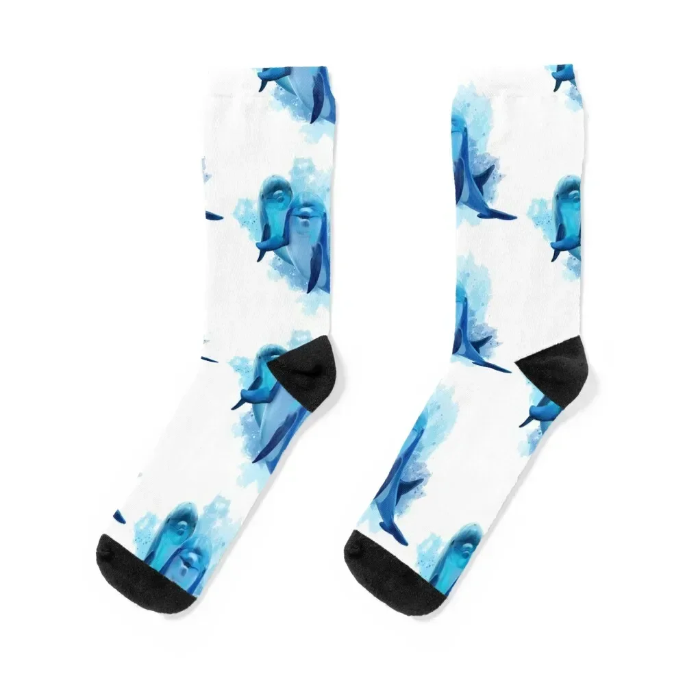 

Dolphins Smiling Socks funny sock christmas stocking gift Male Socks Women's