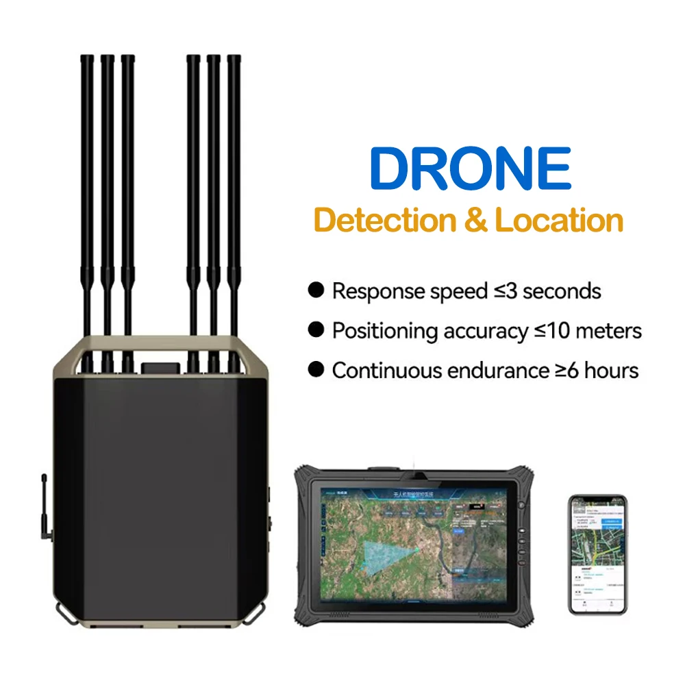 10km Professional RID Detector Backpack Full Band Spectrum UAV Positioning System FPV Alarm and Video Capture System