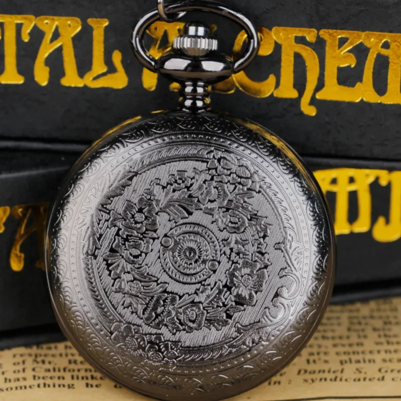 Steampunk Vintage Black Quartz Pocket Watch "TO MY HUSBAND"Men Watch Love Best Gifts Men Husband