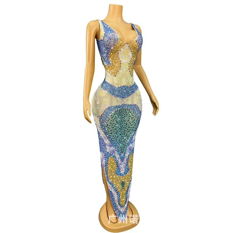 Alto senso Colore a contrasto Temperamento Vita Gonna anca Stile vacanza Abito alla moda Cocktail Party Abito da sera Spettacolo Costumi