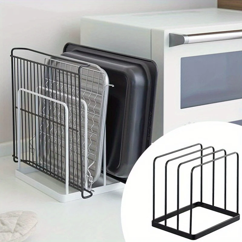 Vertical Cutting Board Rack Four Layer Kitchen Tray Baking Tray Organizer Multifunctional Movable Office Book Storage Shelves