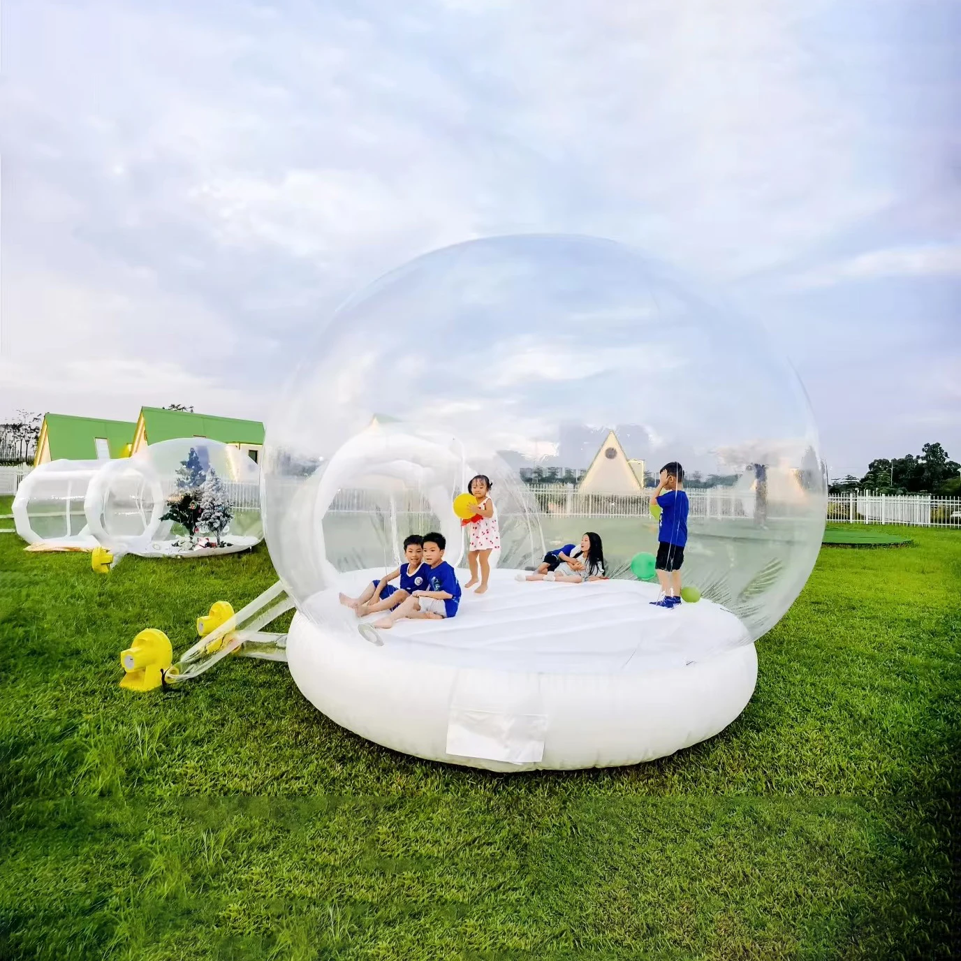 3M/10ft PVC Inflatable Bubble House with Trampoline Dome and Hairdryer Children Jumping Bed Party Activities Commercial Rental