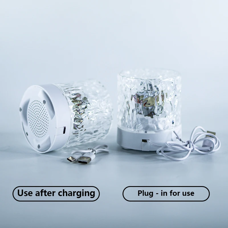 RGB Night Light Dynamic Water Ripple Ambiance Desk Lamp USB Rechargeable for Living Room Bedroom Bedside Gift Water Crystal Lamp