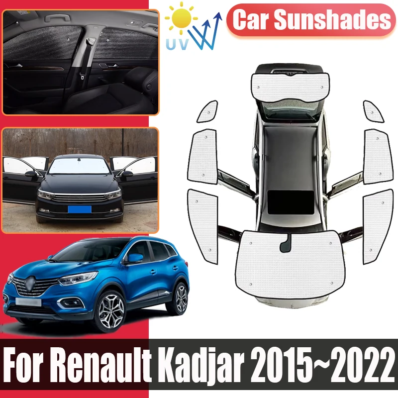 Car Covers For Renault Kadjar 2015 2016~2022 Auto Front Rear Side Sunscreen Shades Anti-UV Sun Visors Privacy Blocks Accessories