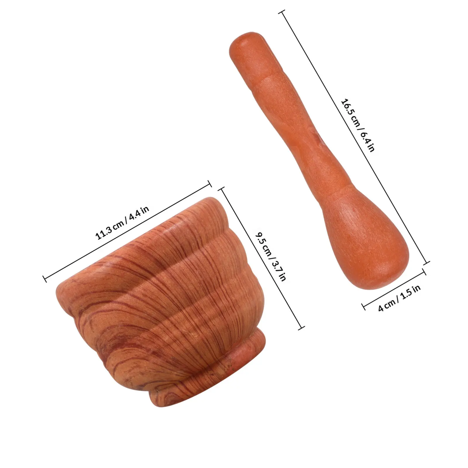 Garlic Grinder Pestle with Masher Bowl for Ginger Spices Crushing, Smooth Surface Ergonomic Kitchen Grinding Tool