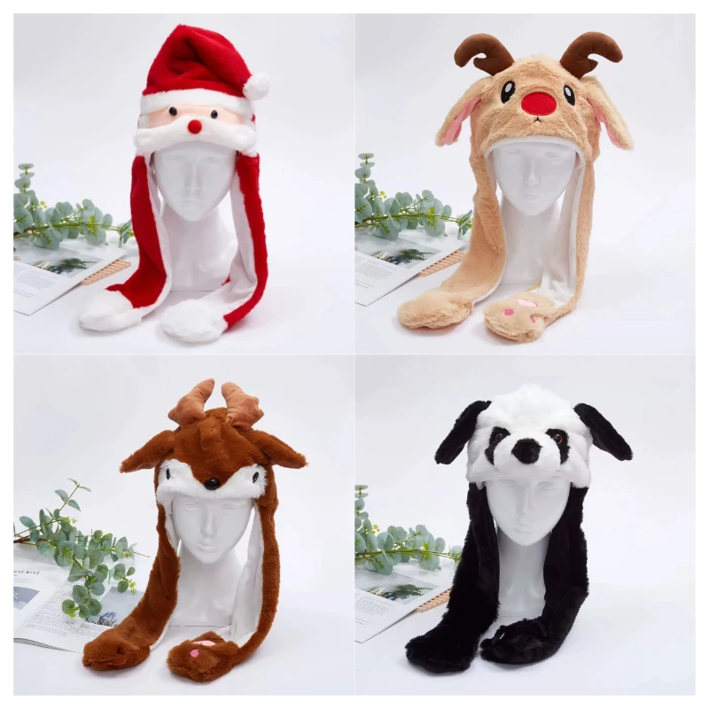 

1pc-Creative Brimless Christmas Hat for Women – Pinch-to-Move Ears, Cute&Stylish for Holiday Celebrations|perfect for Christmas