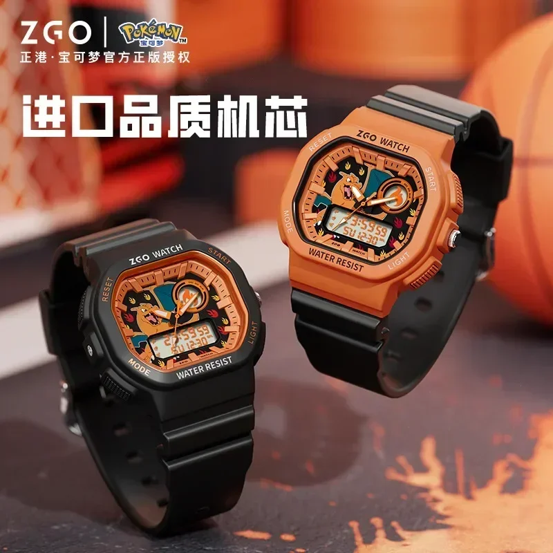 Zgo PokéMon Multifunctional Electronic Watch Original Spitfire Dragon Watch Waterproof Luminous Anime Watch For Children Gifts
