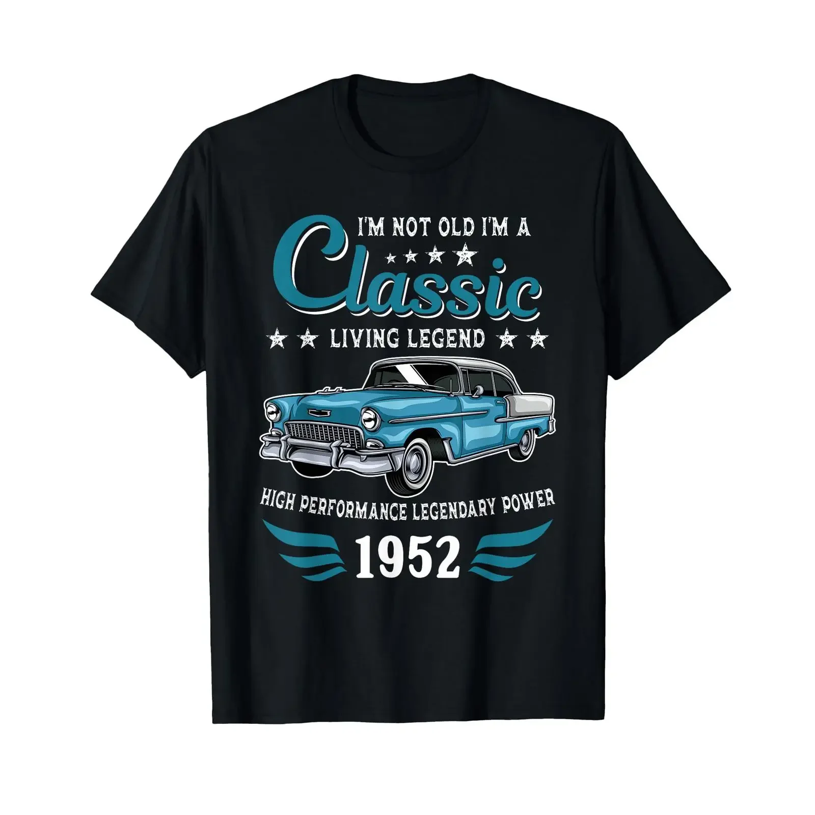 Vintage 1952 Birthday Classic Car for Legends Born In T Shirt vintage Washed homme Casual graphic Comfortable Unisex Stylish