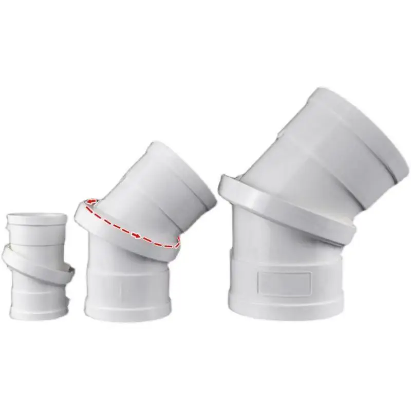 PVC 45° Rotatable Elbow Fitting 50mm 75mm 110mm 160mm Home 45° Free Adjustment Universal Coupling Drainage Joint