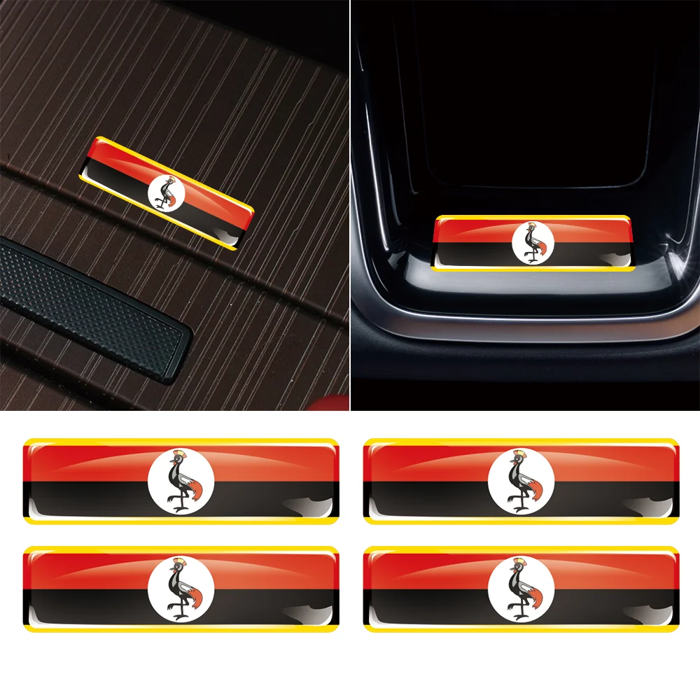 

4/10/20pcs Uganda Flag Epoxy Decorative Sticker 3D Motorcycle Tank Decals Stickers Case Strong Stickiness Car Decals Accessories