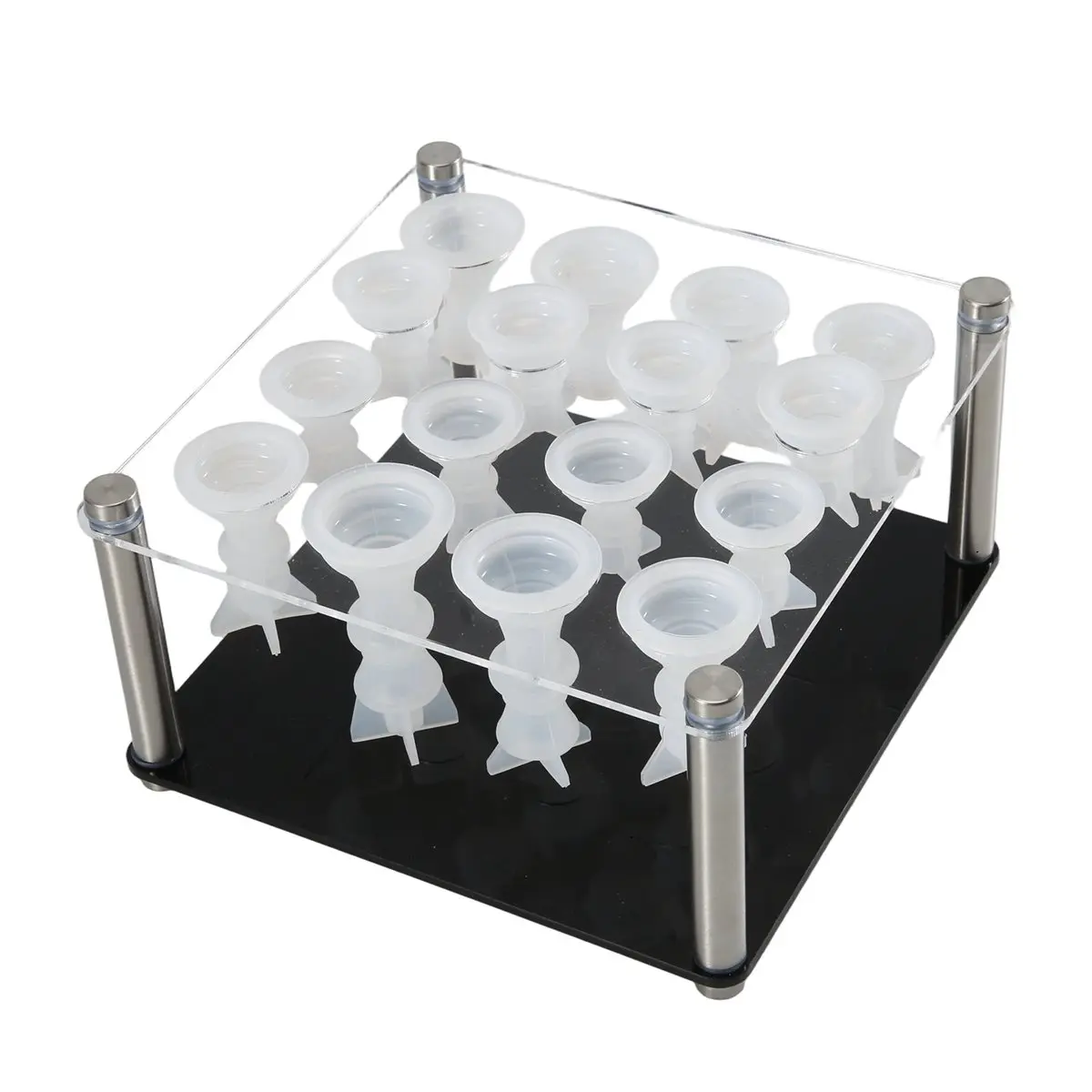 DT38 Chess Piece DIY Kit Include 1 Chess Piece Holder and 16 Chess Molds for Epoxy Resin Metal Holder Chess Molds
