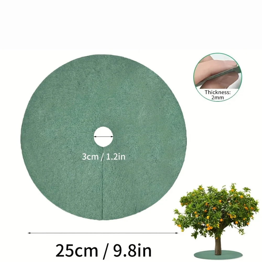 20pcs 15cm/25cm/27cm/32cm Grass-proof Cloth Green Tree Mulch For Ring Non-Woven Fabric Tree For Ring Mulch Mat Breathable Mat