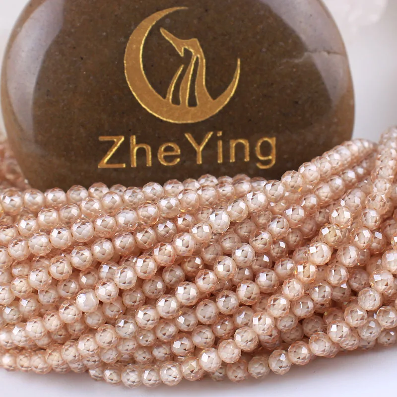 

Ying cyrkonia w kolorze szampana koraliki moda 4mm fasetowane koraliki z cyrkonią AAA do tworzenia biżuterii DIY akcesoria