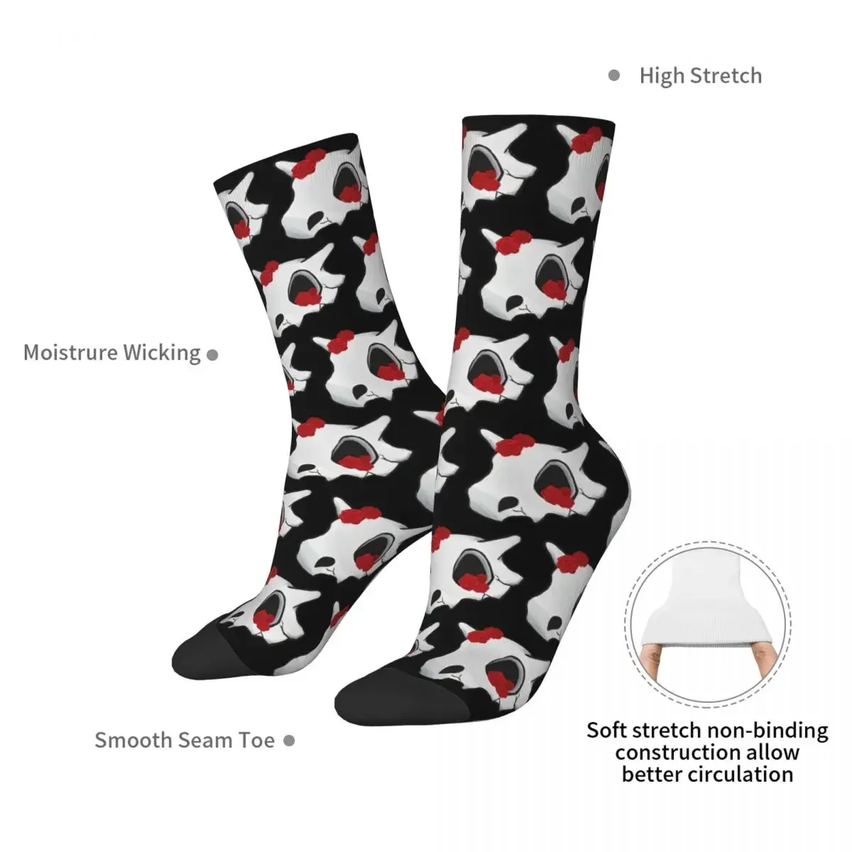 Cubone Mask Socks Harajuku Super Soft Stockings All Season Long Socks Accessories for Unisex Birthday Present