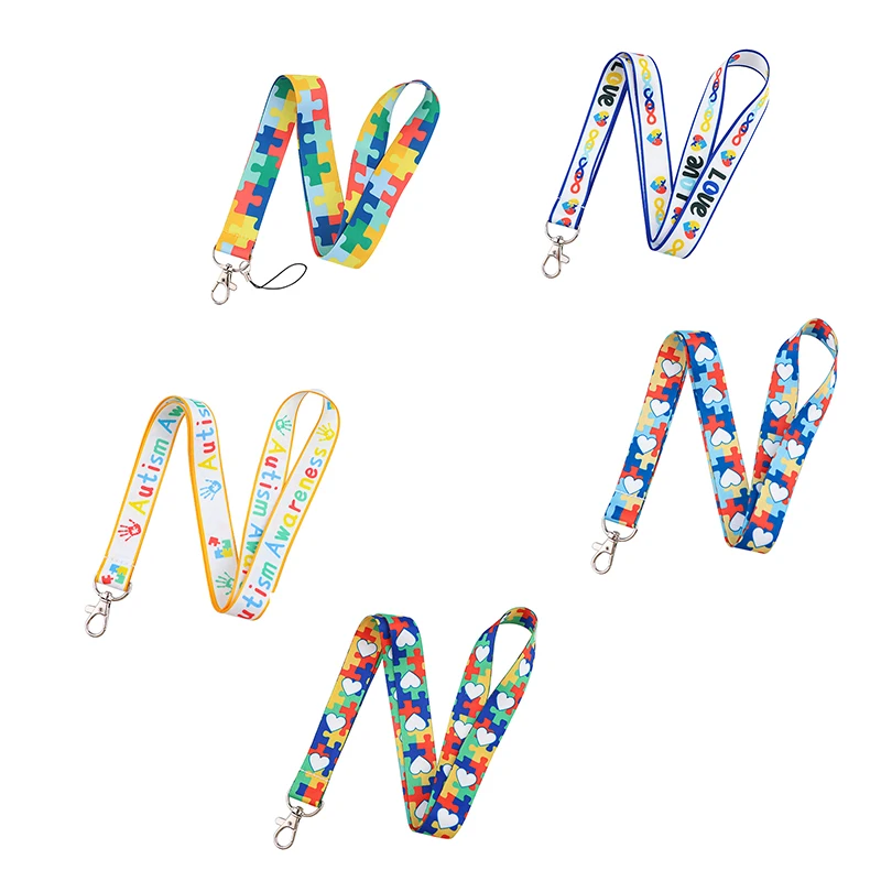 Correia do telefone do autismo Labirinto dos desenhos animados Cordão bonito Chaveiro Cartão de identificação Crachá do telefone móvel Suporte do anel chave Acessórios