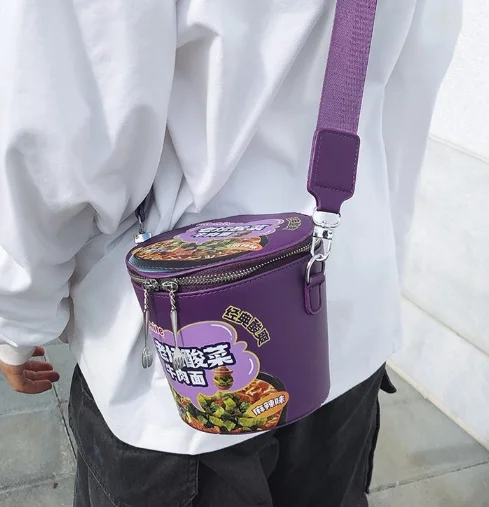 PU Instant Noodle Emmer Gemengde Kleur Modieuze Handtas 2025, Hot Selling Schoudertas Veelzijdig Woon-werkverkeer Dames Crossbody Tas