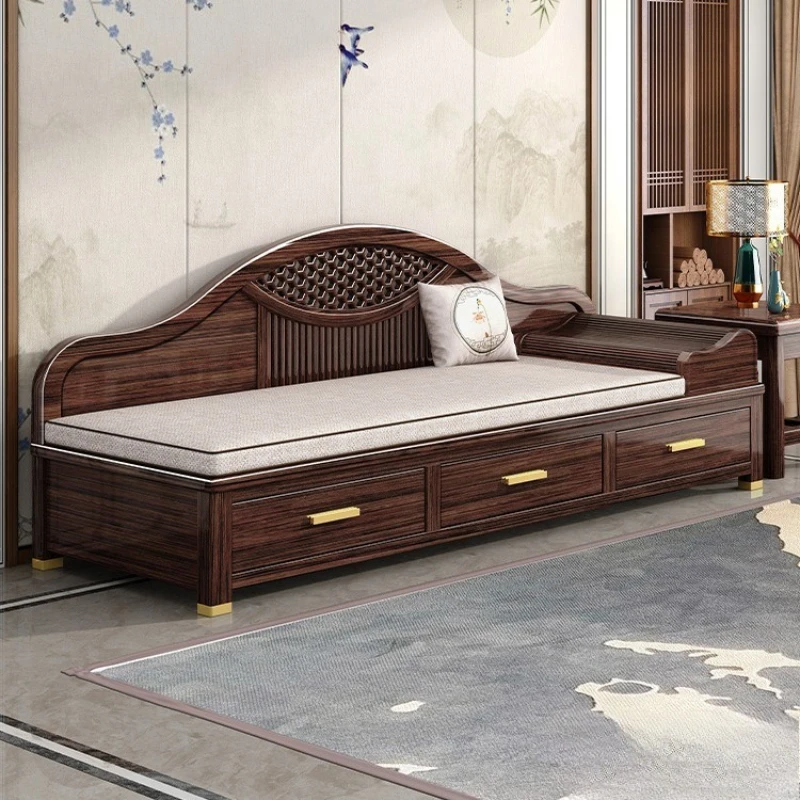 

Новое кресло с откидной спинкой из цельного дерева в китайском стиле для маленькой квартиры, спальни, фиолетовая одинарная наложница