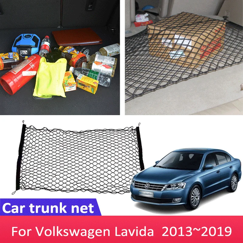 Car Accessories For Volkswagen VW Lavida  2013~2019 Trunk Seat Luggage Net Sundries Isolation Storage Cover  Back Bag Auto Parts