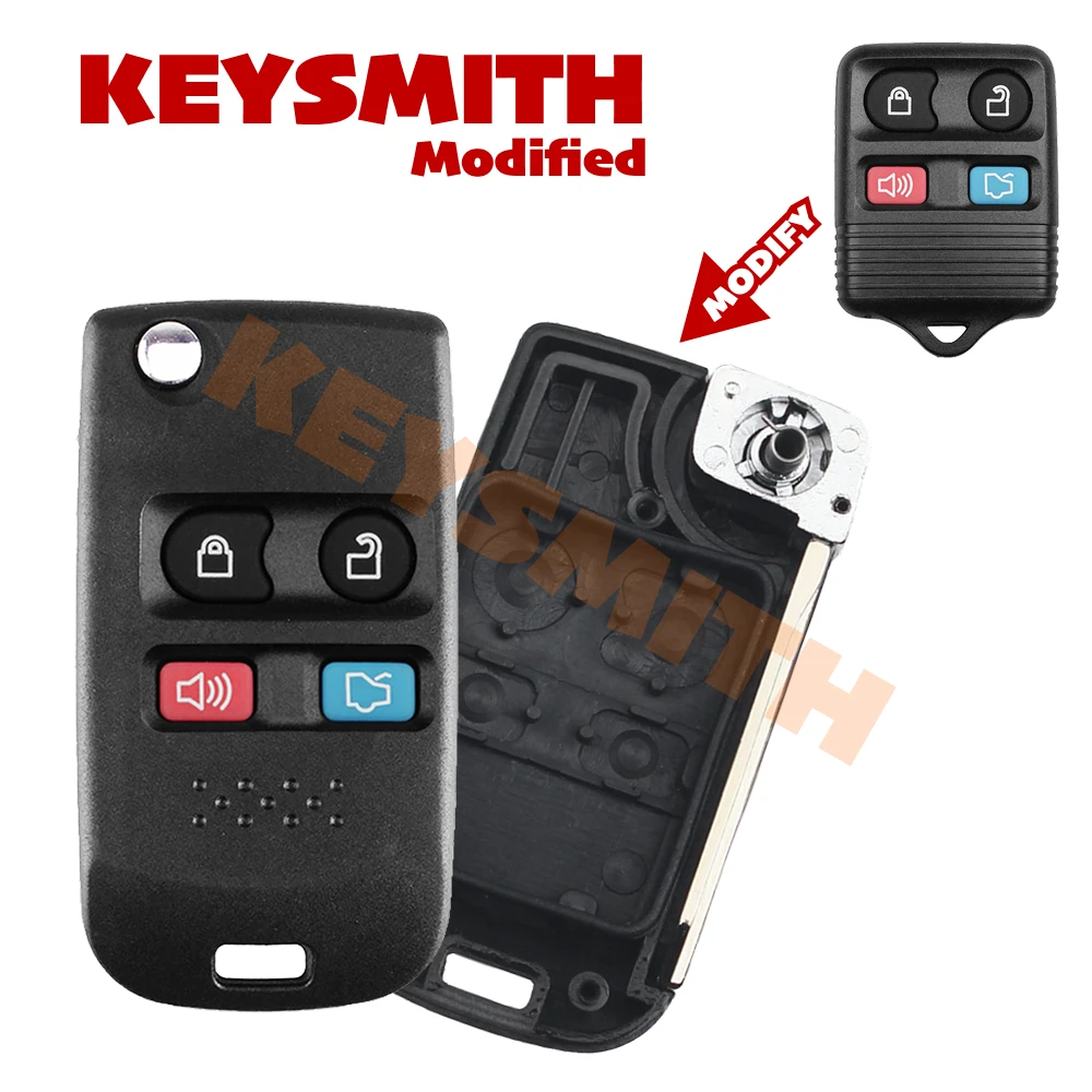 KEYSMITH Remote Flip Key Modified Upgrade For Ford Escape F 150 Explorer 2001-2007 Fob Case