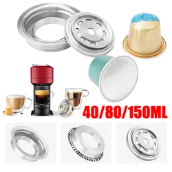 Coffee Pods Adapter Converter for Nespresso Vertuo Mahicne with Original Capsule Reusable Coffee Filters Stainless Steel Holder