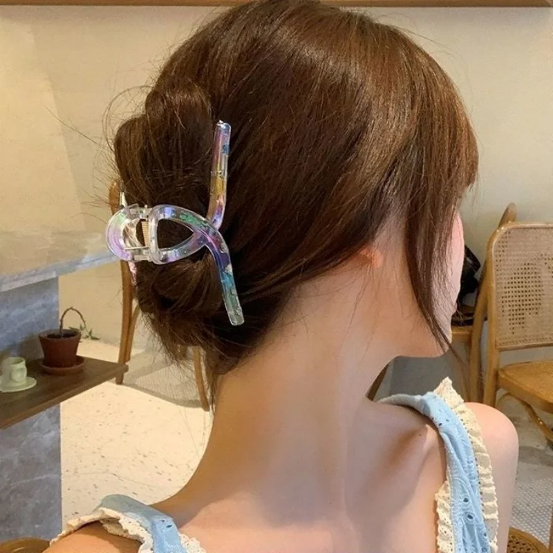 Mermaid Girl Hair Clip Female Back of Head Transparent Grab Clip Premium Feeling Shark Clip Gentle Plate Hair Bathing Hair Clip