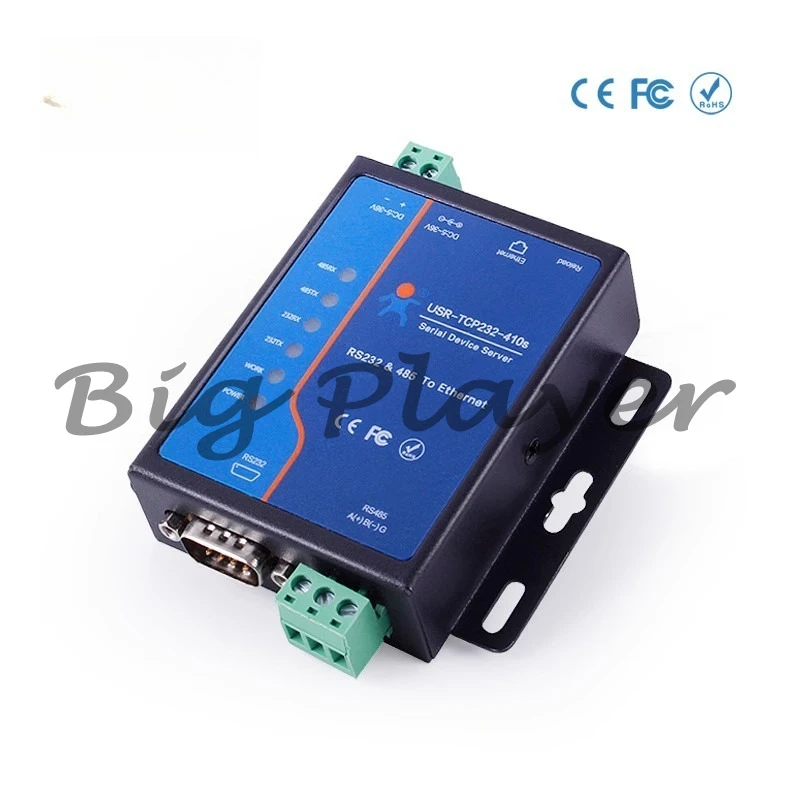 RS232 RS485 Serial To TCP/IP Ethernet Converter Serial Device Server Support Modbus RTU And TCP USR-TCP232-410S US Plug