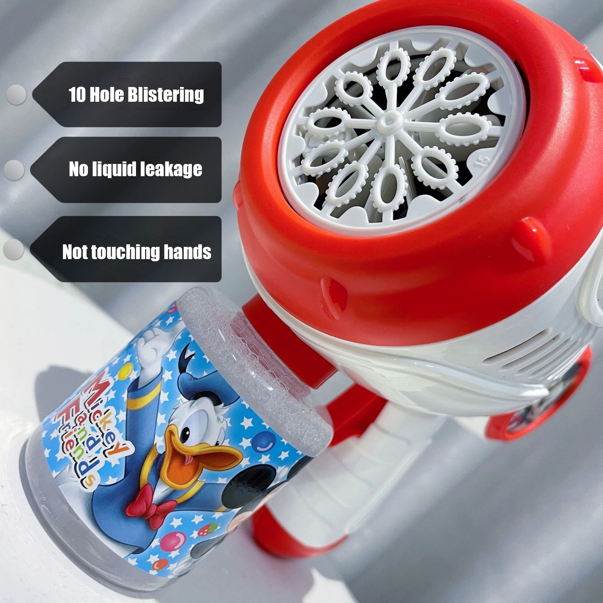 Minnie Mouse， Electric Bubble Gun Kids Toy Bubbles Machine Automatic Soap Blower Light Summer Outdoor Party Games Children Gift