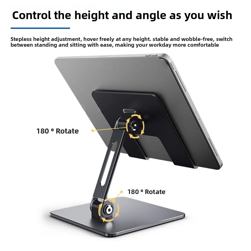 Durable Adjustable Tablet Stand Multi Angle Anti Slip Tablet Holder Metal Foldable Tablet Phone Bracket Desk Holder