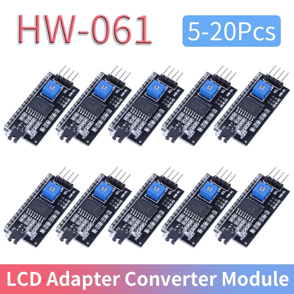 5/10/20Pcs HW-061 PCF8574 LCD Adapter Converter Module IIC I2C LCD1602 2004 LCD Transfer Board 5V for Arduino Robort Parts
