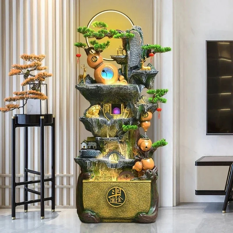 NQ Rockery feng shui wheel lucky circulating water ornament living room fish tank floor landscape office