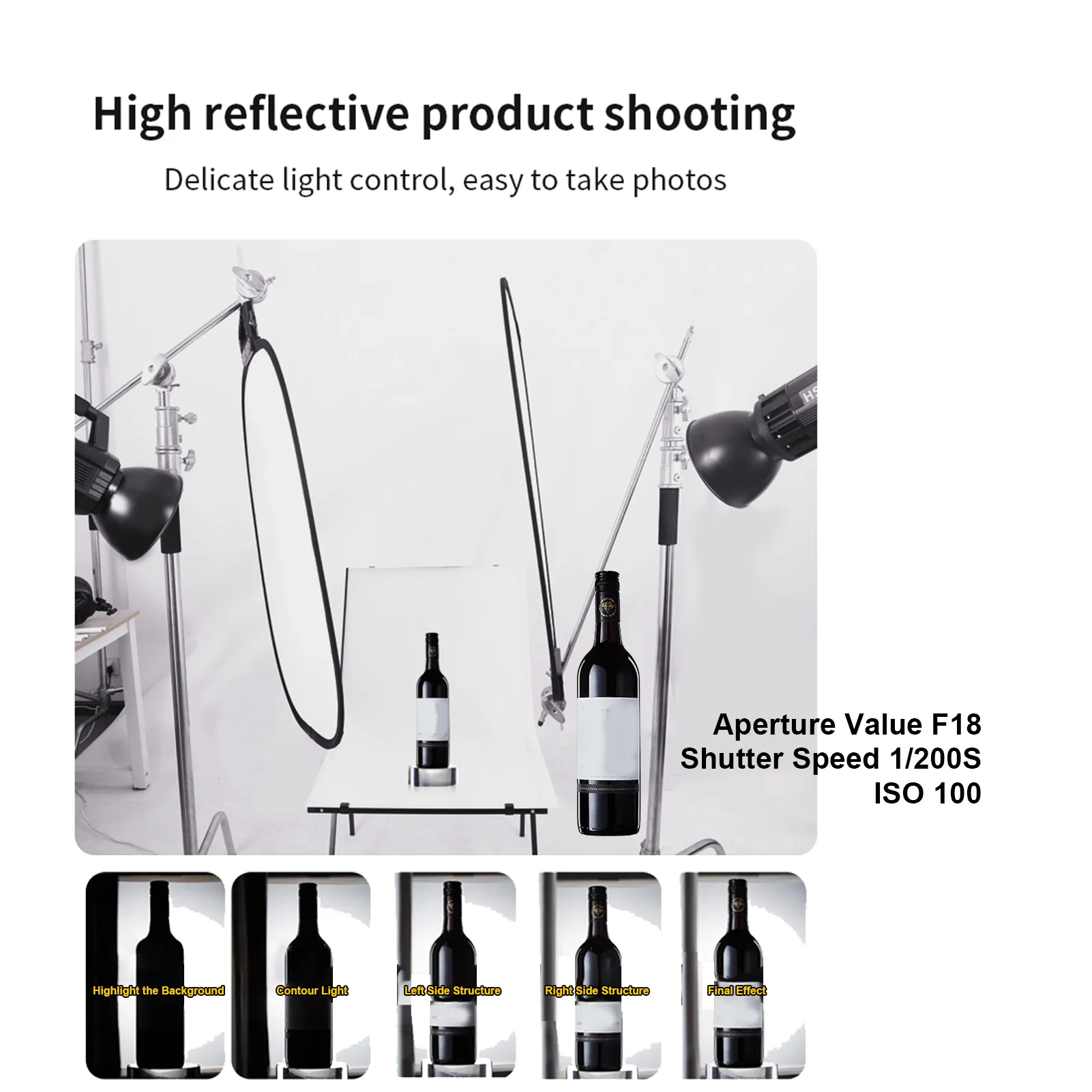 Reflective Light Soft 5 in 1 Screen/Reflector Photography Flag Board Black Reflector Screen for Still Life Portrait Lighting