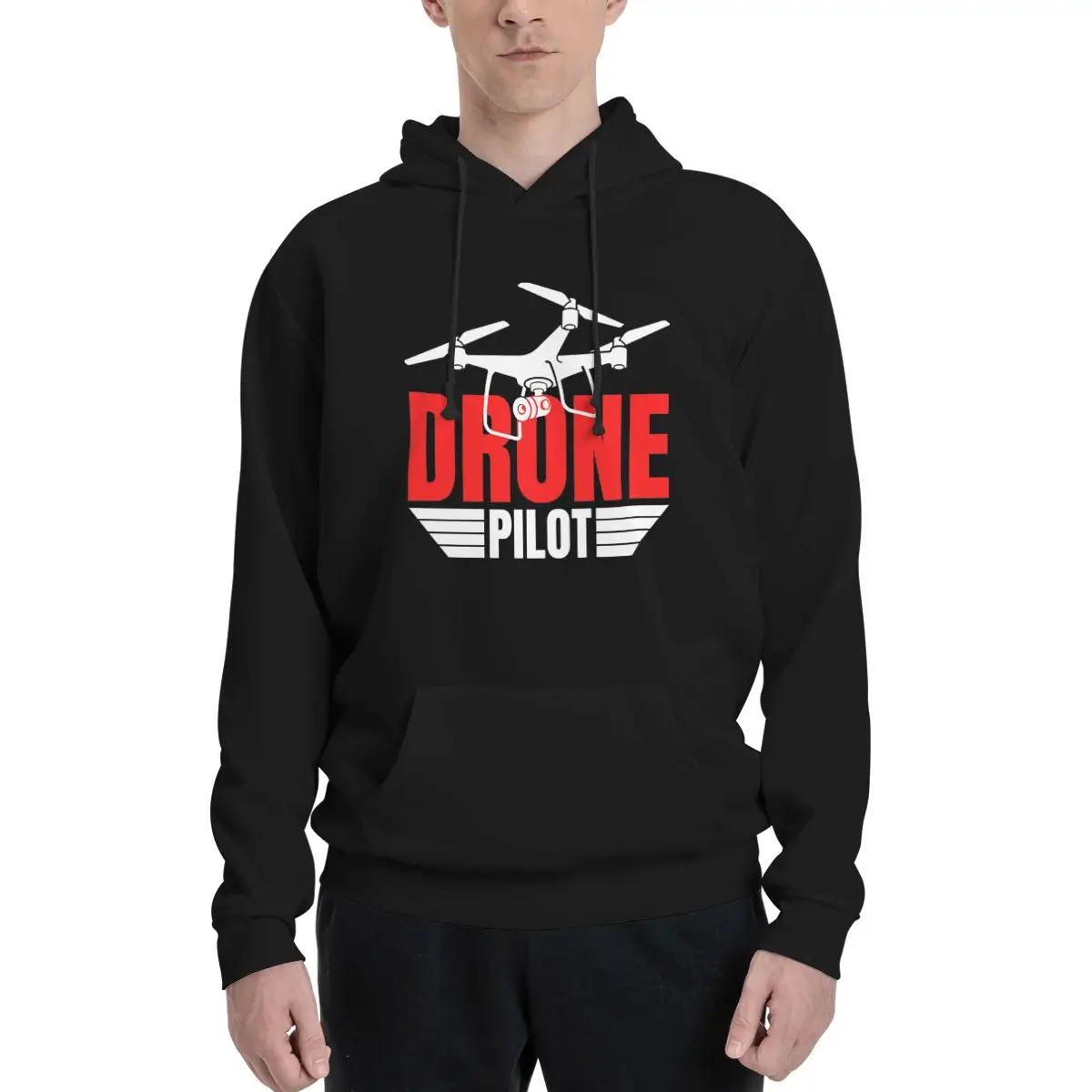 

Men Drone Drone Pilot Drone Operator Quadrocopter Hoodie Hooded Collar Drawstring Hoodies Pullover Sweatshirts Long Sleeve Shirt