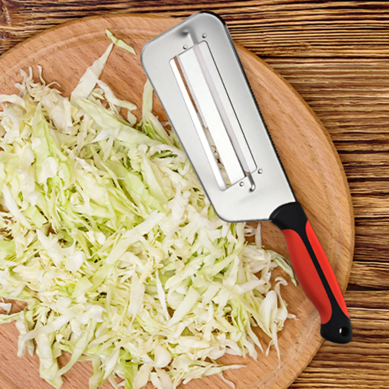 Kitchen Vegetable Slicer Knife Stainless Steel Double Slice-Blade Slicing Kitchen Knife Fish Scale Cleaner Knive Cabbage Slicer