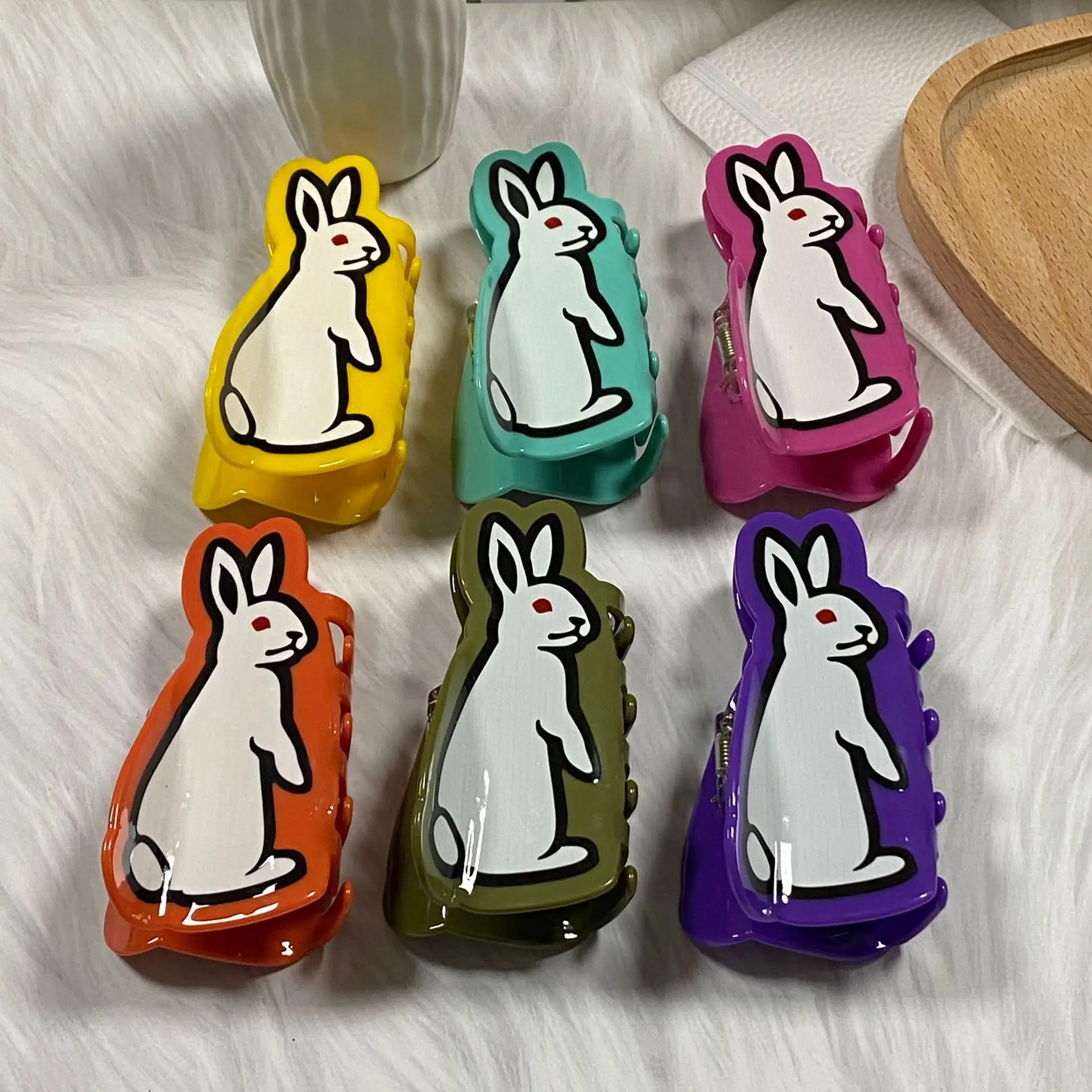 

Refreshing World Cartoon Rabbit Hair Claw Long Ears Lovable Bunny Acrylic Hair Claw Clips Hair Accessories for Women Girls
