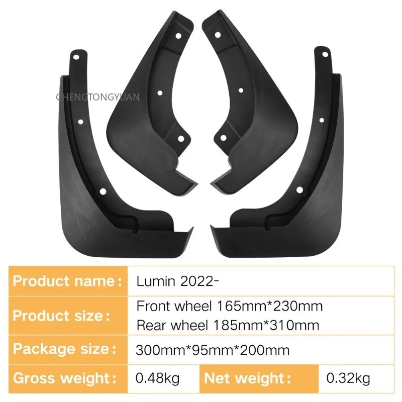 Car Mud Flaps Splash Guards For CHANGAN Lumin 2022-2024 Exterior Accessories Set Of 4 Black Tire For Fender Protectors Custom