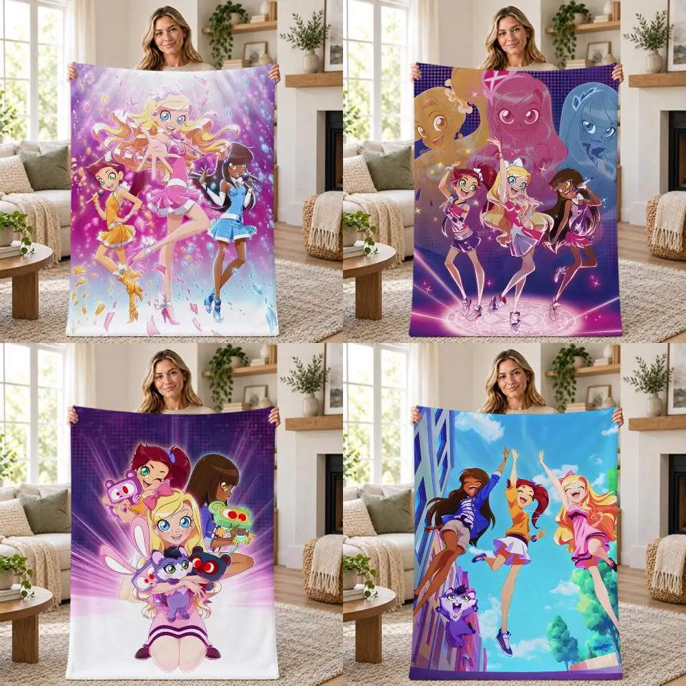 Anime Magical LoliRock Throw Soft Warm Flannel Throw Blanket for Sofa Bed Office Home Holiday Gift All Season