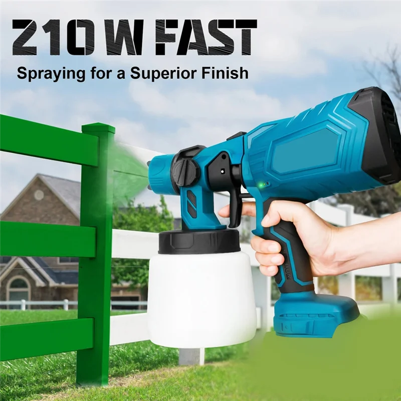 

BYBS-1000Ml Electric Paint Sprayer Gun 4 Nozzle Sizes HVLP Household Paint Sprayer Flow Control Easy Spraying For 18V Bat