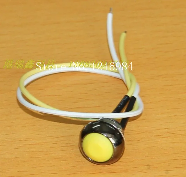 [SA]PAS6 no lock yellow circle with a line of black metal border water button switch reset button normally open Taiwan--20pcs/lo