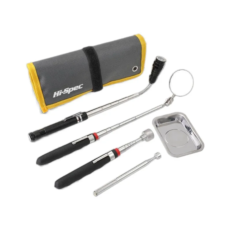

5-Piece Suction Rod Retractable Magnetic Pickup with Light Metal Pickup Magnetic Rod Auto Repair Tool