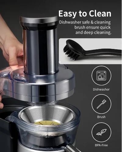 Centrifugal Juicer 1250W Juicer with 3.3 Inch Wide Mouth 2 Speed Setting Easy to Clean Fruit Vegetables Extractor Juicer